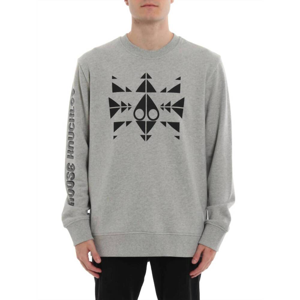 NEW MOOSE KNUCKLES trippy logo sweatshirt in grey